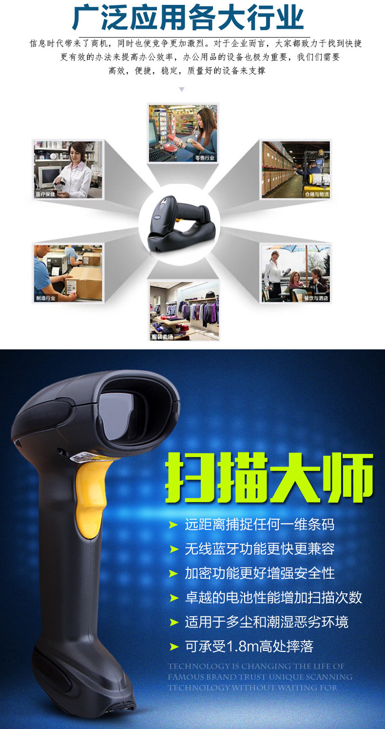 訊寶 LS4278無(wú)線條碼掃描槍適用行業(yè) 訊寶 LS4278無(wú)線條碼掃描槍適用行業(yè)
