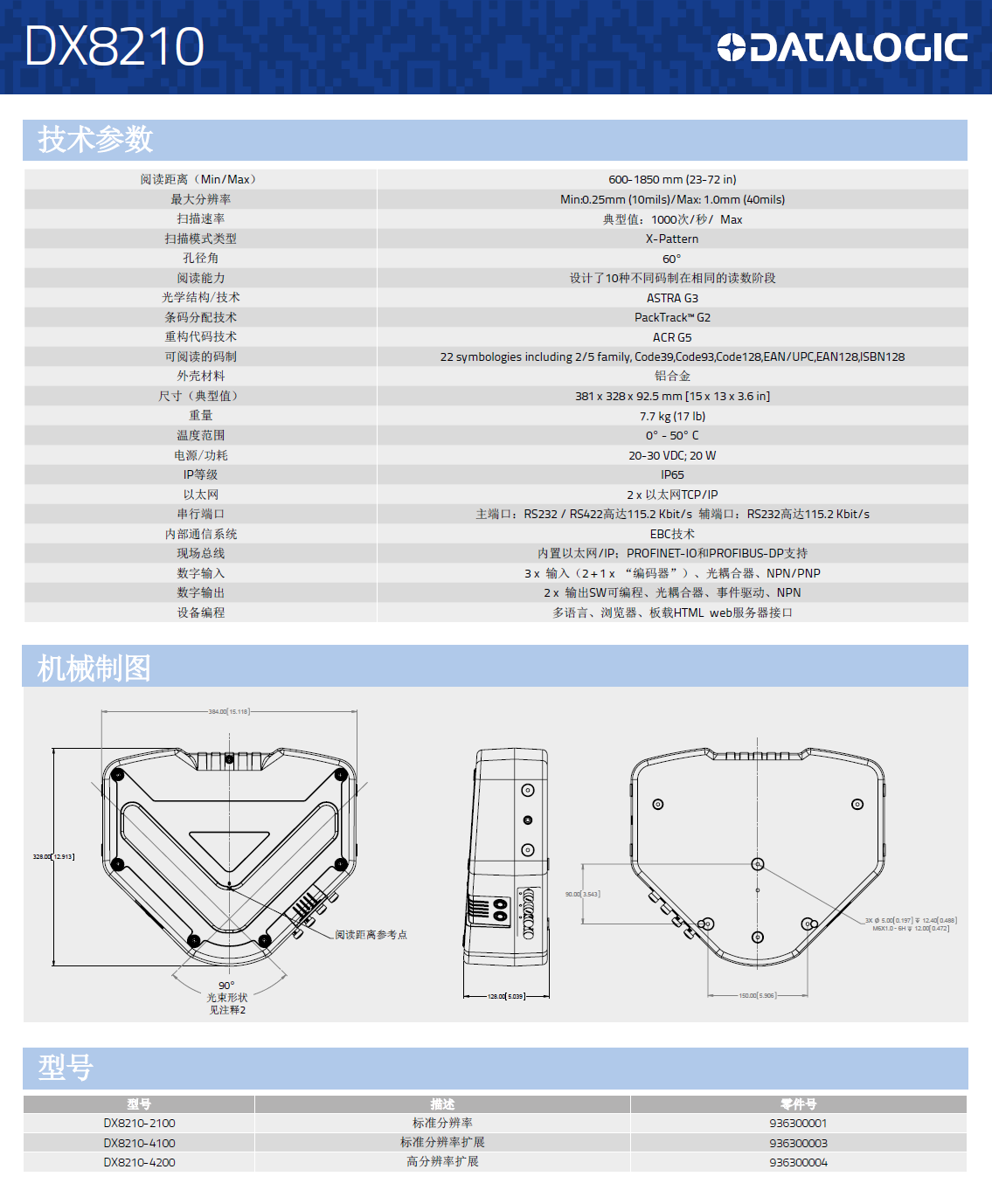DX8210*方位條碼掃描固定式讀碼器型號、規格、尺寸詳細圖片展示 DX8210*方位條碼掃描固定式讀碼器型號、規格、尺寸詳細圖片展示